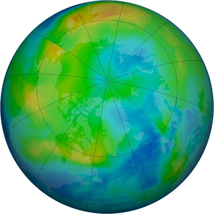 Arctic ozone map for 23 November 2003